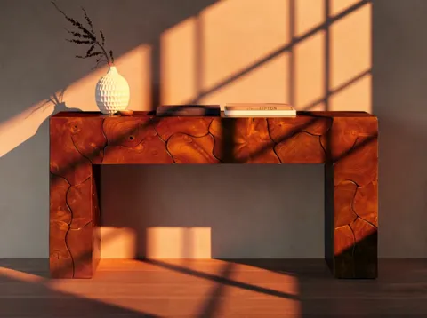 Hotter still, the surface reading as copper. The same material reads as bronze, then as rust — which is the point of a p