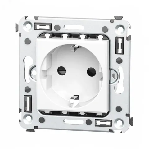 A turn: the perforated frame, the corner latches and the fixing slots come into the light.