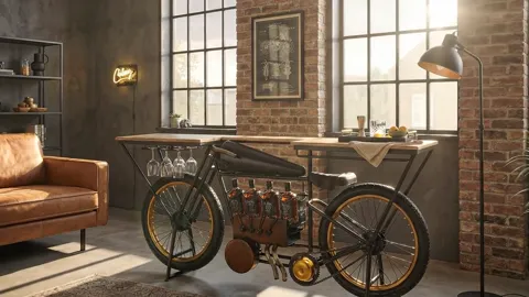 The light warms and the frame shifts. The wheels are properly built — spokes, rim, tyre — rather than a relief imitation