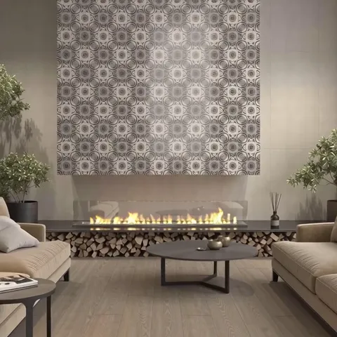 The push-in begins and the fire builds. The panel comes closer — it becomes clear the pattern is assembled from individu