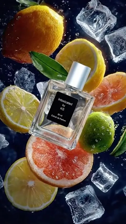 The finale: the bottle among ice and slices, droplets on the cut faces. Eight seconds have explained the freshness of th