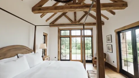 The finale: the bedroom entire, light from the window. Eight seconds have shown the plan in one continuous move — what p