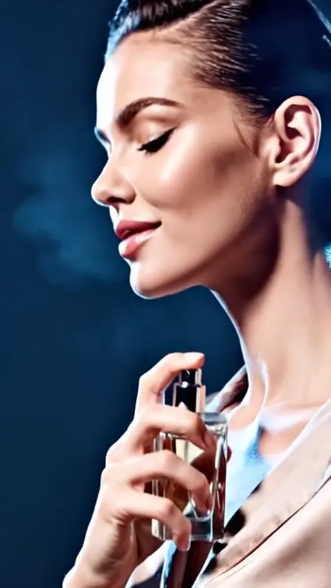 The finale: the bottle at her neck, her face in soft light. Eight seconds have carried not the bottle but a scene — a sc